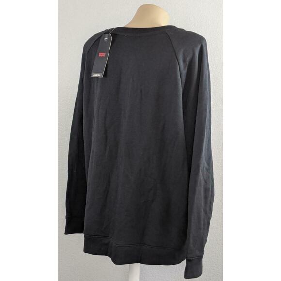 Levi's Sweatshirt Logo Black 1X Crewneck Staple Relaxed Lightweight Comfy Casual - Picture 4 of 7